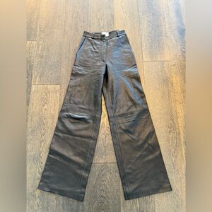Loulou studio black leather trousers pants XS